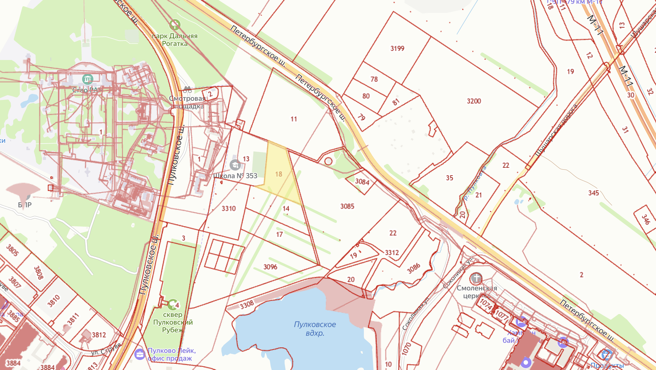 Земельный участок 2,08 га в поселке Шушары (Санкт-Петербург)